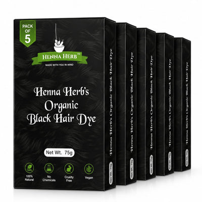 Organic Black Hair Dye (Pack of 5)