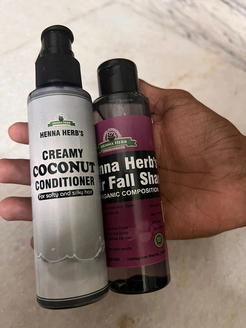 Anti Hair Fall Shampoo + Creamy Coconut Conditioner by Henna Herb