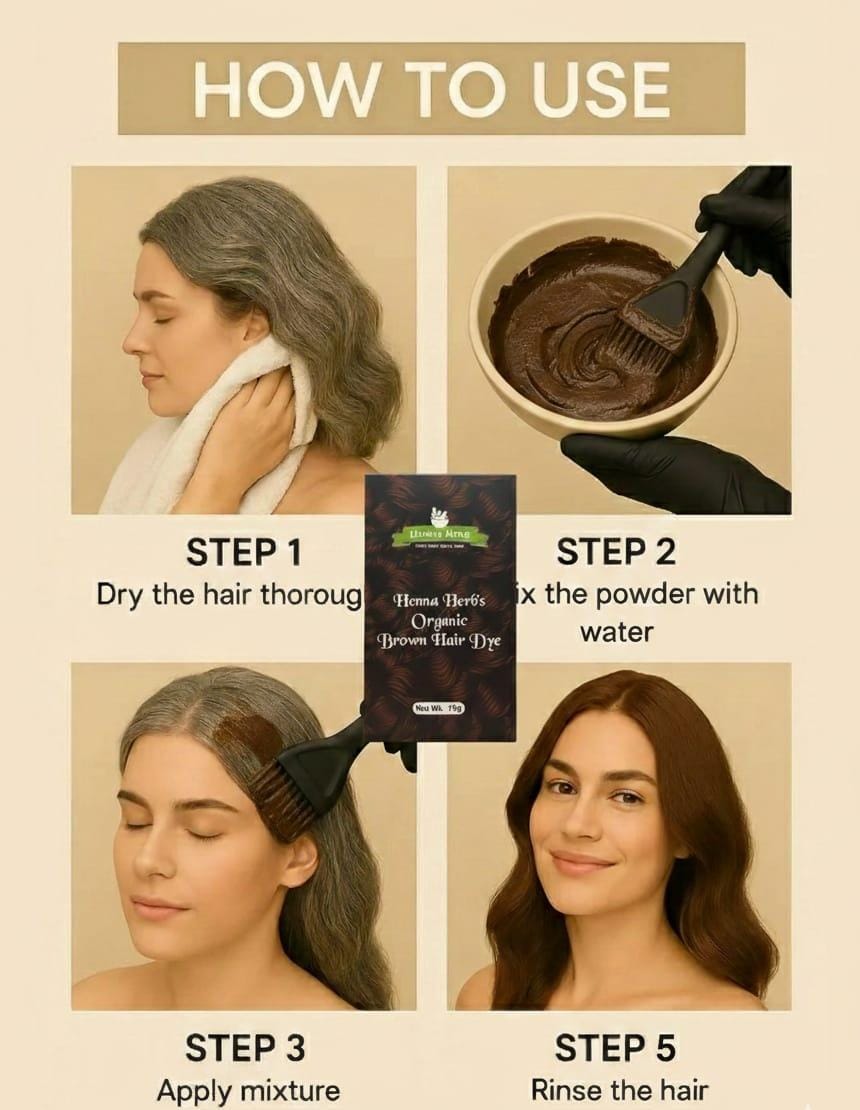 HENNA HERB'S ORGANIC BLACK AND BROWN HAIR DYE COMBO