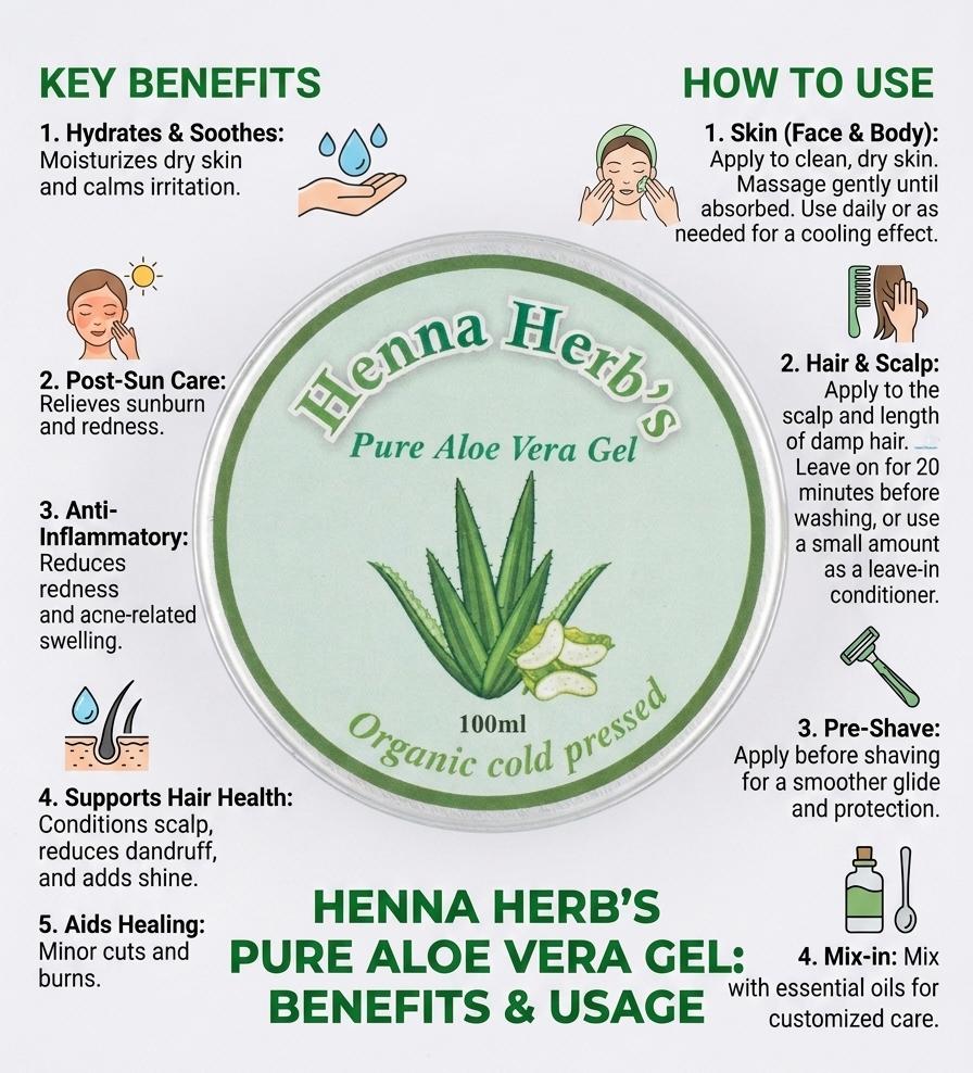 henna herb's Pure Aloe Vera Gel