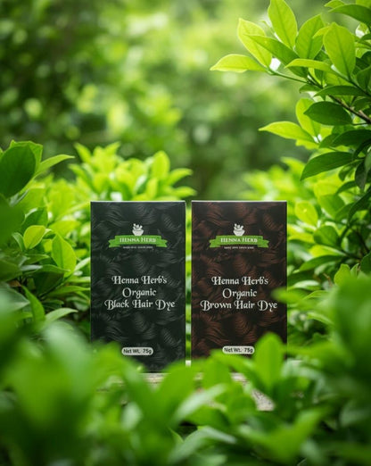 HENNA HERB'S ORGANIC BLACK AND BROWN HAIR DYE COMBO