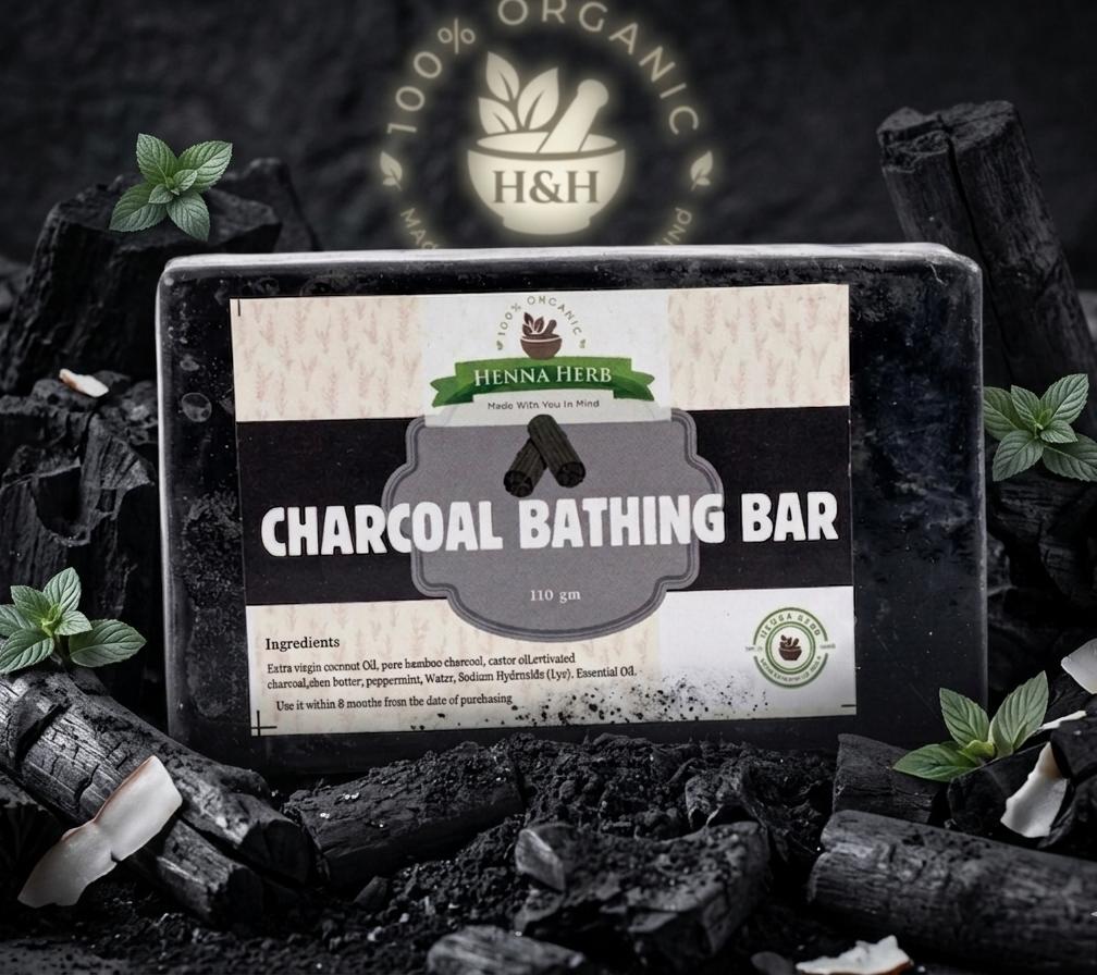 Charcoal bathing bar – Henna Herb