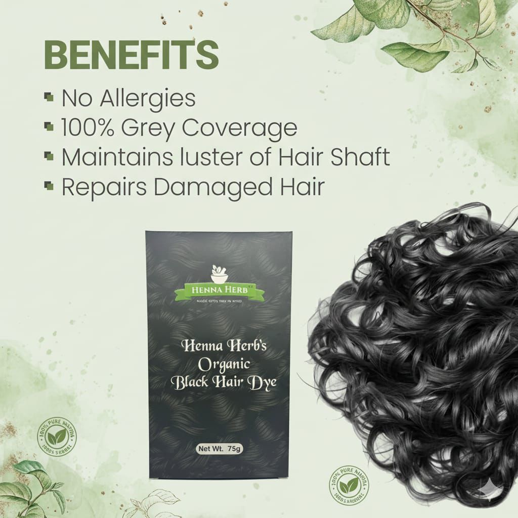 ORGANIC BLACK HAIR DYE( PACK OF 3)